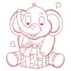 Redwork Baby Elephant 01(Md)