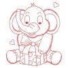 Redwork Baby Elephant(Lg)