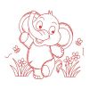 Redwork Baby Elephant 10(Sm)