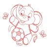 Redwork Baby Elephant 12(Lg)