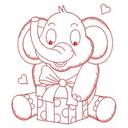 Redwork Baby Elephant 01(Md) machine embroidery designs