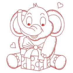 Redwork Baby Elephant 01(Sm) machine embroidery designs