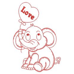 Redwork Baby Elephant 02(Md) machine embroidery designs