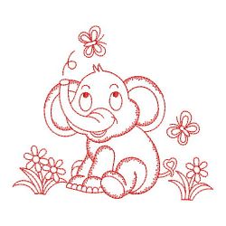 Redwork Baby Elephant 03(Lg) machine embroidery designs