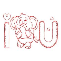 Redwork Baby Elephant 05(Lg) machine embroidery designs