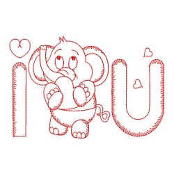 Redwork Baby Elephant 05(Lg)