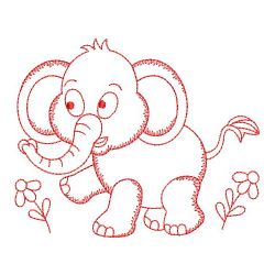 Redwork Baby Elephant 07(Md) machine embroidery designs