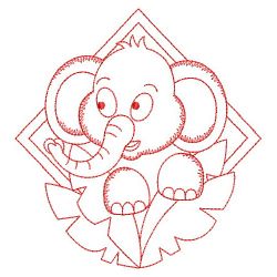 Redwork Baby Elephant 08(Md) machine embroidery designs