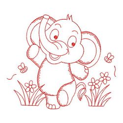 Redwork Baby Elephant 10(Md) machine embroidery designs