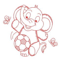 Redwork Baby Elephant 12(Md) machine embroidery designs