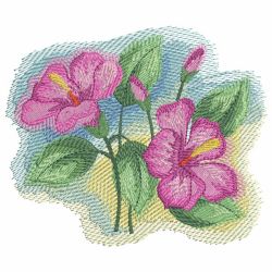 Watercolor Hibiscus 04(Lg) machine embroidery designs