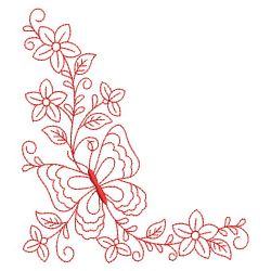 Redwork Butterfly Corner 03(Sm) machine embroidery designs