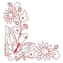 Redwork Butterfly Corner 06(Sm) machine embroidery designs