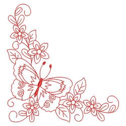 Redwork Butterfly Corner 07(Md) machine embroidery designs