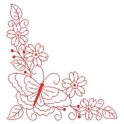 Redwork Butterfly Corner 08(Sm) machine embroidery designs