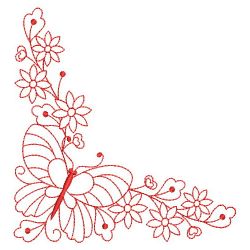 Redwork Butterfly Corner 09(Sm) machine embroidery designs