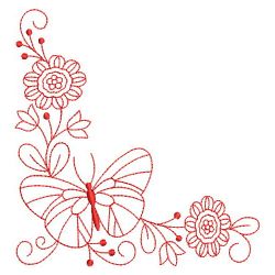 Redwork Butterfly Corner 10(Md) machine embroidery designs