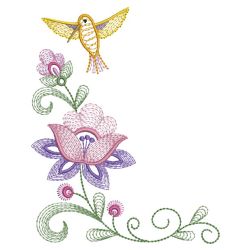 Rippled Hummingbirds And Flowers 01(Sm) machine embroidery designs