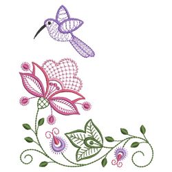 Rippled Hummingbirds And Flowers 02(Sm) machine embroidery designs