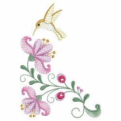 Rippled Hummingbirds And Flowers 03(Md) machine embroidery designs