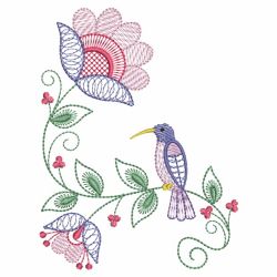 Rippled Hummingbirds And Flowers 04(Sm) machine embroidery designs