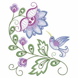 Rippled Hummingbirds And Flowers 06(Sm) machine embroidery designs