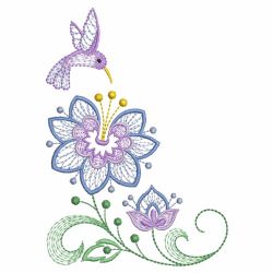 Rippled Hummingbirds And Flowers 08(Md) machine embroidery designs