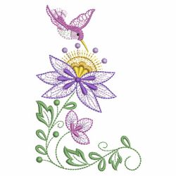 Rippled Hummingbirds And Flowers 09(Lg) machine embroidery designs