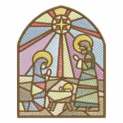 Stained Glass Nativity 01 machine embroidery designs