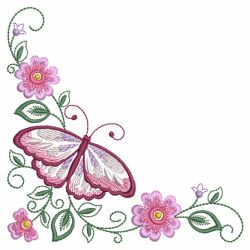 Delightful Butterfly Corner 01(Lg) machine embroidery designs
