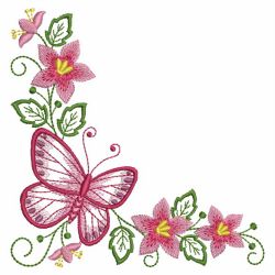 Delightful Butterfly Corner 02(Md) machine embroidery designs