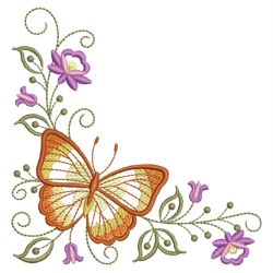 Delightful Butterfly Corner 04(Md) machine embroidery designs