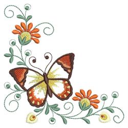 Delightful Butterfly Corner 05(Lg) machine embroidery designs