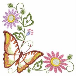 Delightful Butterfly Corner 06(Md) machine embroidery designs