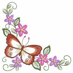 Delightful Butterfly Corner 07(Lg) machine embroidery designs