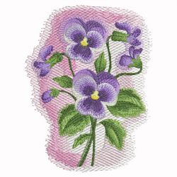 Watercolor Pansy 02(Md) machine embroidery designs