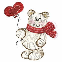 Rippled Valentine Teddy 02(Md) machine embroidery designs