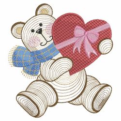 Rippled Valentine Teddy 05(Md) machine embroidery designs