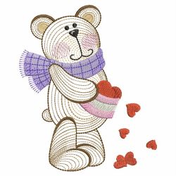 Rippled Valentine Teddy 08(Sm) machine embroidery designs