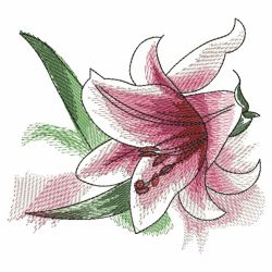 Watercolor Lily 03(Sm) machine embroidery designs