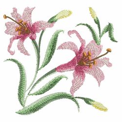 Watercolor Lily 05(Lg) machine embroidery designs