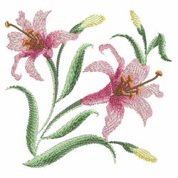Watercolor Lily 05(Md) machine embroidery designs