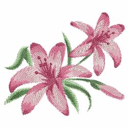 Watercolor Lily 09(Sm) machine embroidery designs
