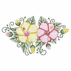 Rippled Hibiscus 07(Md) machine embroidery designs