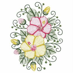 Rippled Hibiscus 08(Md) machine embroidery designs