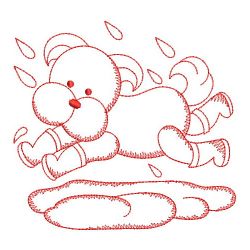 Redwork Dancing In The Rain 05(Md) machine embroidery designs