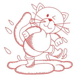 Redwork Dancing In The Rain 07(Md) machine embroidery designs