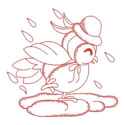 Redwork Dancing In The Rain 08(Lg) machine embroidery designs