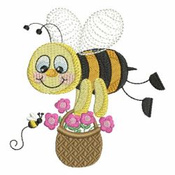 Spring Time Bee 04 machine embroidery designs