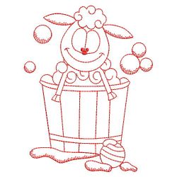 Redwork Bath Time Cuties 02(Lg) machine embroidery designs